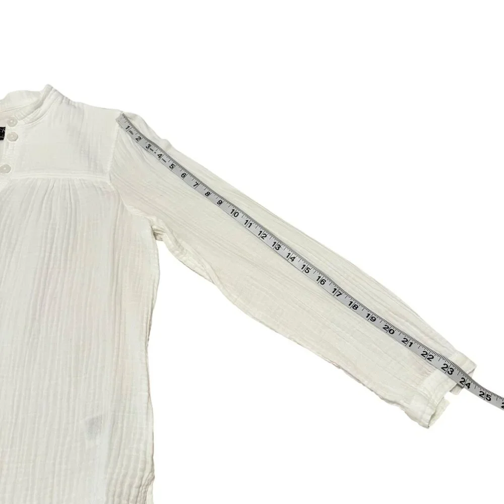 J. Crew Women's White Fresco Soft Gauze Long Sleeve Size S - Picture 11 of 11